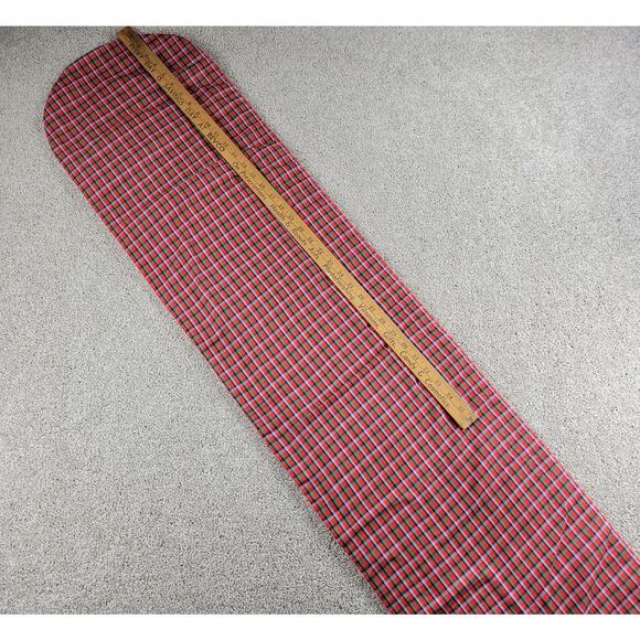 Vintage Handmade Table Runner 57" Long Red Embroidered Christmas Wreath Oval - Picture 6 of 15